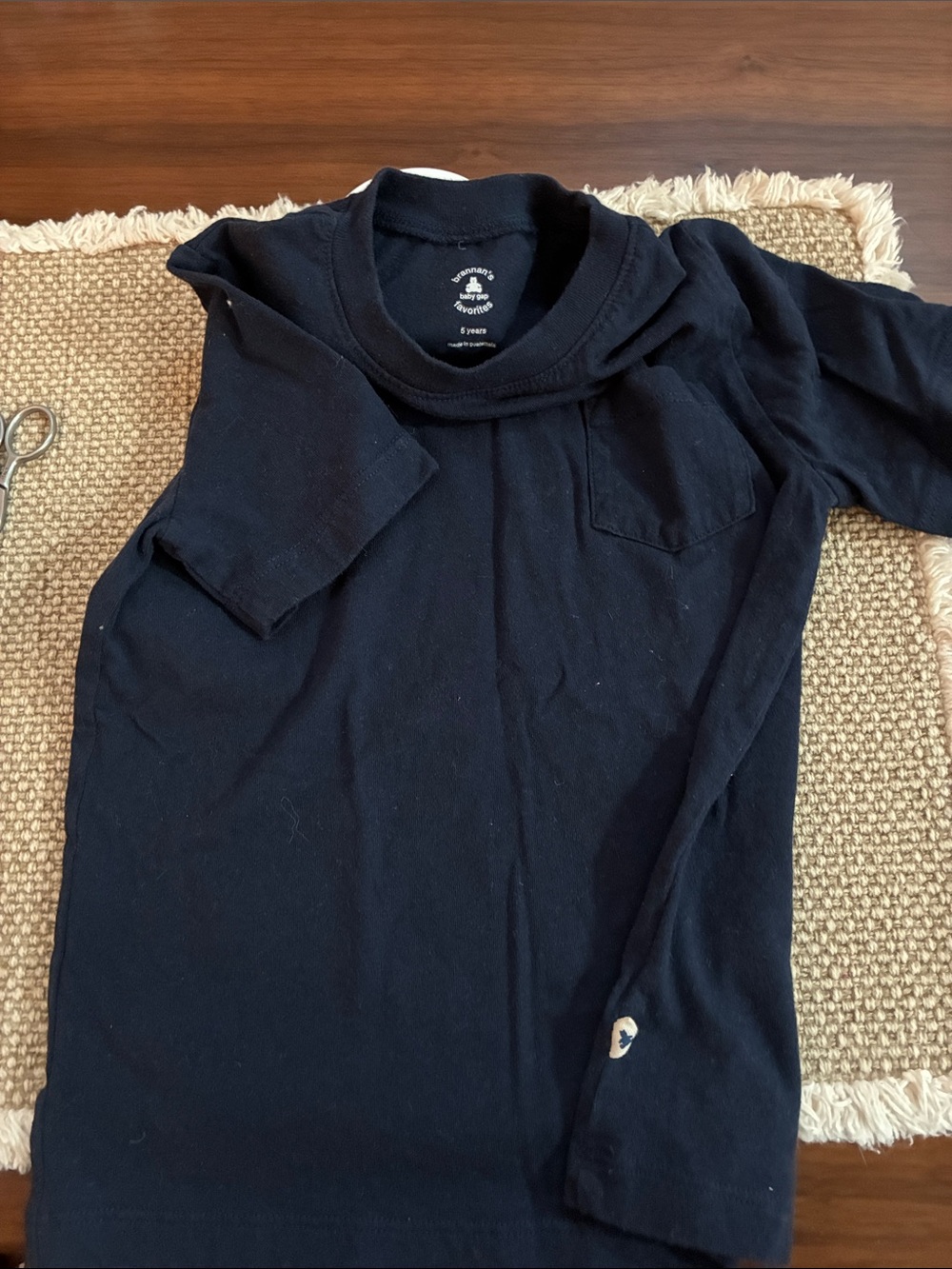 Brannan’s Favorites boys Navy Short Sleeve Tee with Chest Pocket. 5